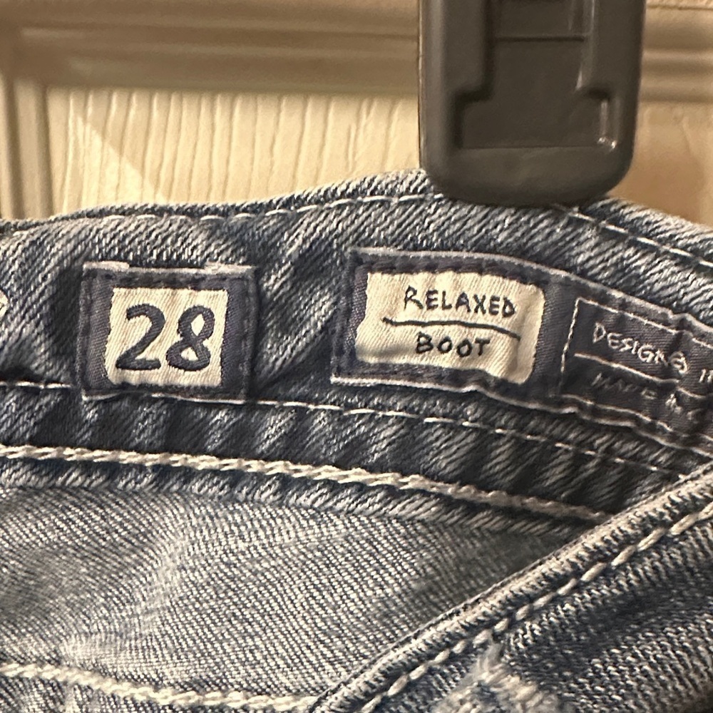 Miss Me Boot Cut Relaxed Jeans SIZE 28 Low Rise Inseam 34  Blue Women Teen - Picture 6 of 11